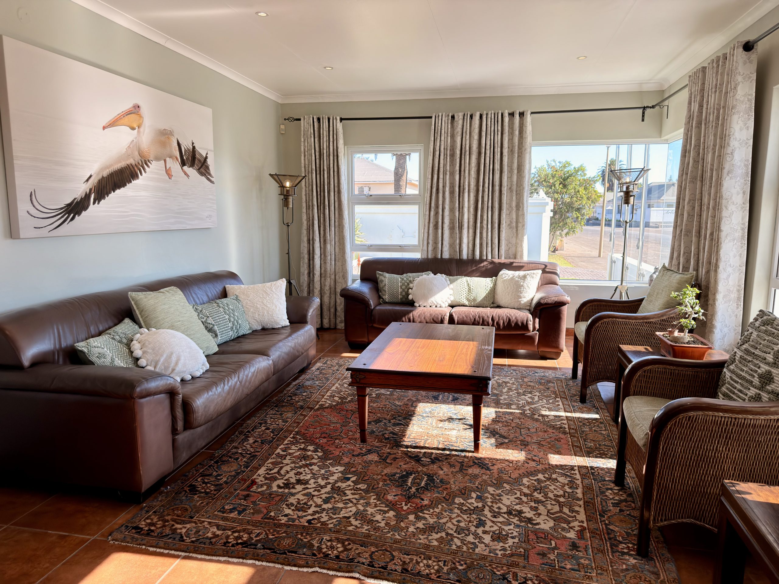 Guest lounge at The Langholm Hotel, Walvis Bay