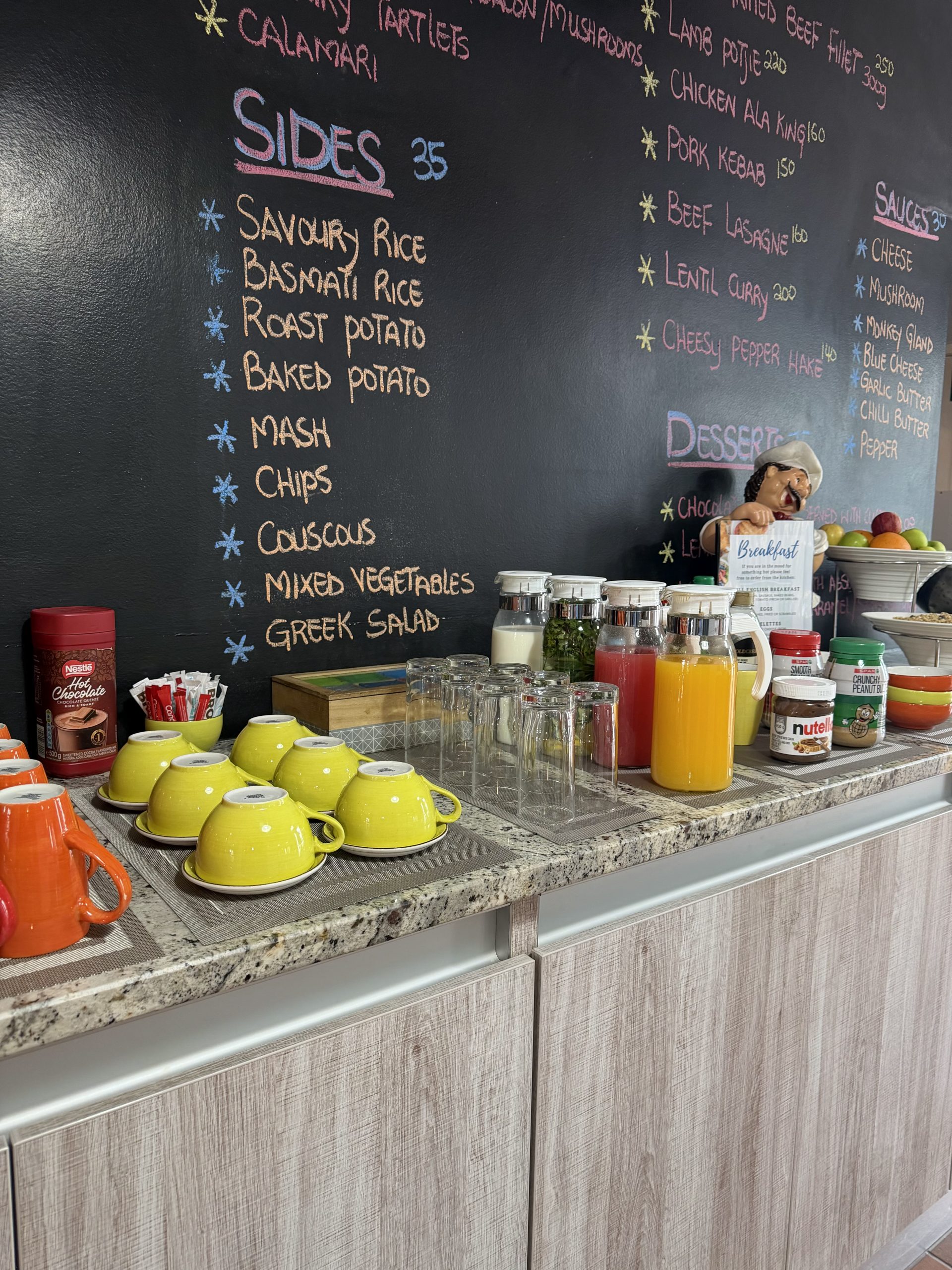 Fresh fruit and pastries on the breakfast buffet at The Langholm Hotel